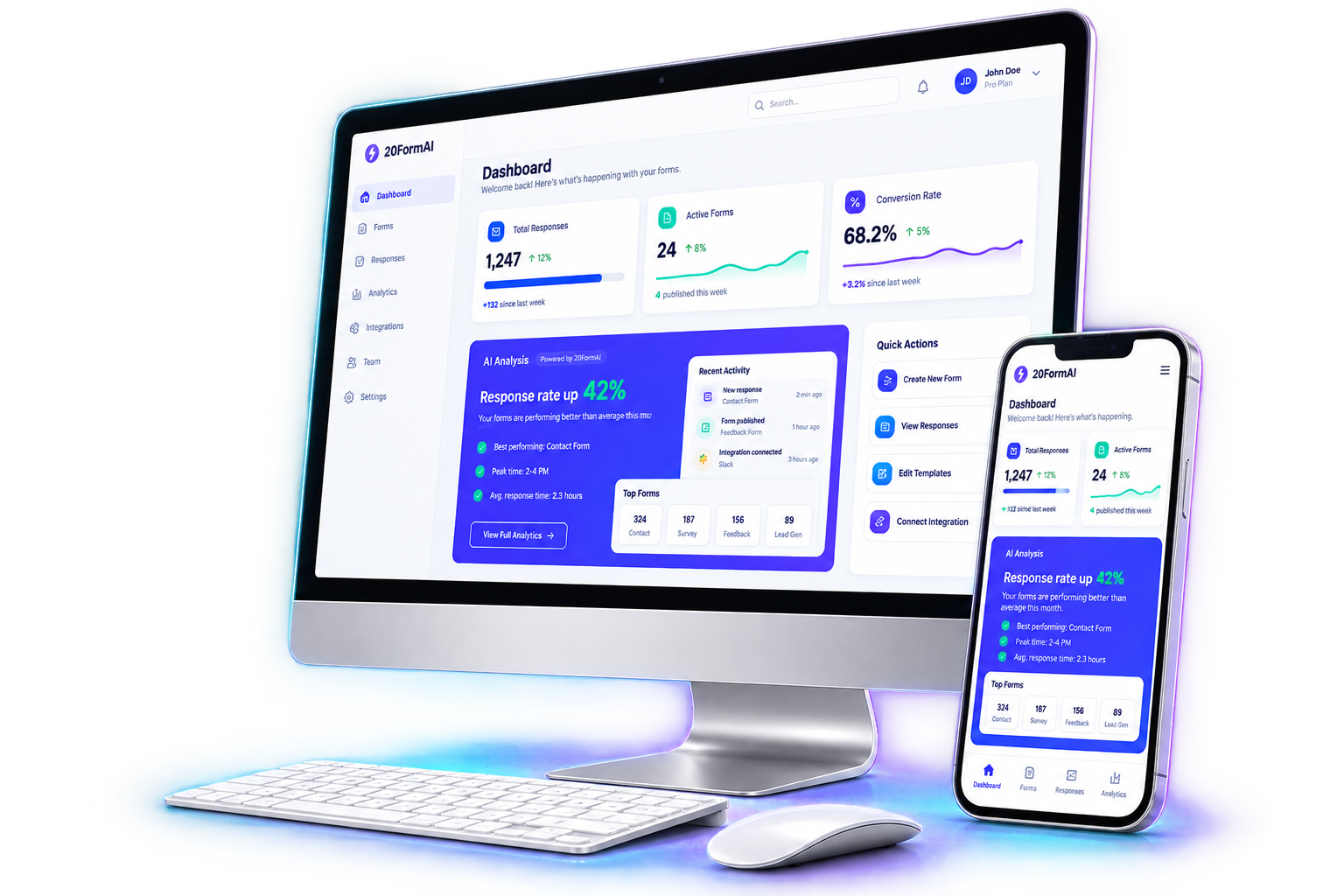 20FormAI dashboard op desktop en smartphone