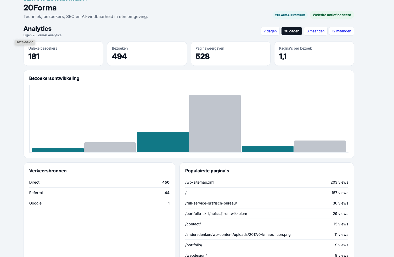 Daadwerkelijke 20FormAI Analytics tool